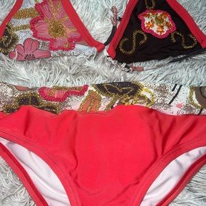 Embellished black red bikini size M used